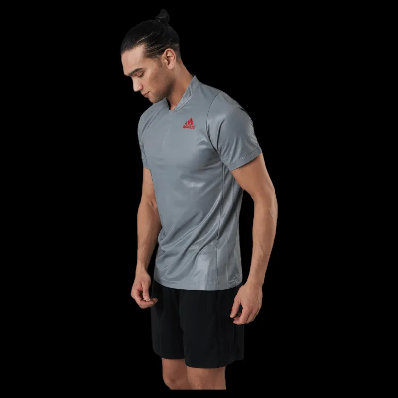 New adidas Tennis Freelift Polo Shirt Primeblue Grey Grå