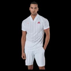 Clearance adidas Tennis Freelift Tee Engineered White/Red Vit
