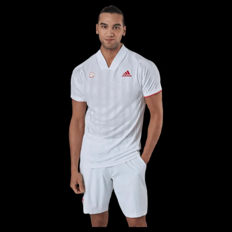 Clearance adidas Tennis Freelift Tee Engineered White/Red Vit