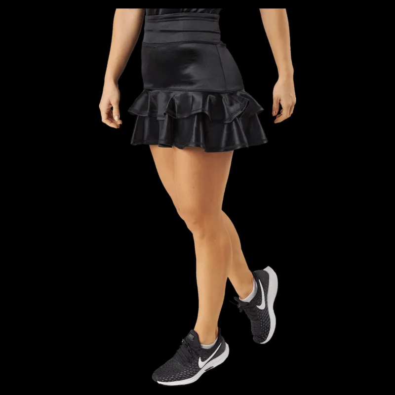 BOW19 Frida Frill Skirt Black Metallic Svart Online
