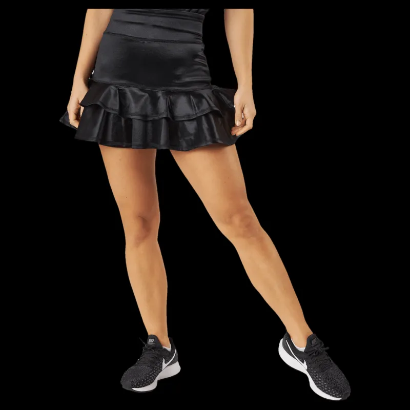 BOW19 Frida Frill Skirt Black Metallic Svart Online