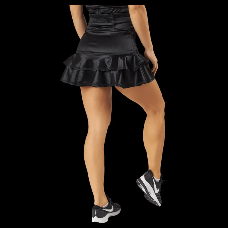 BOW19 Frida Frill Skirt Black Metallic Svart Online