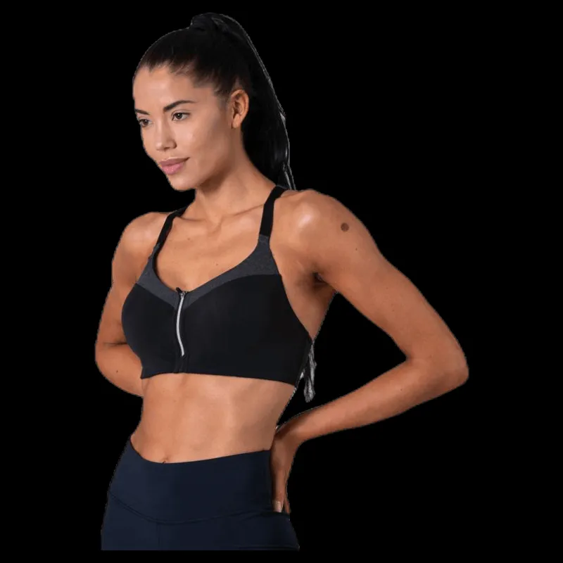 Casall Front Zip Sports Bra Grey Grå