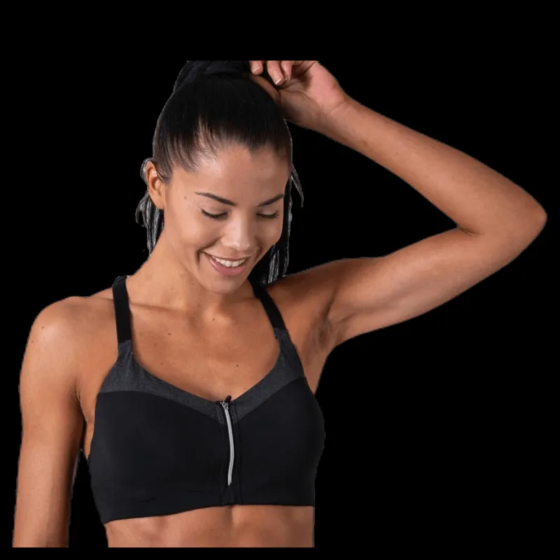 Casall Front Zip Sports Bra Grey Grå