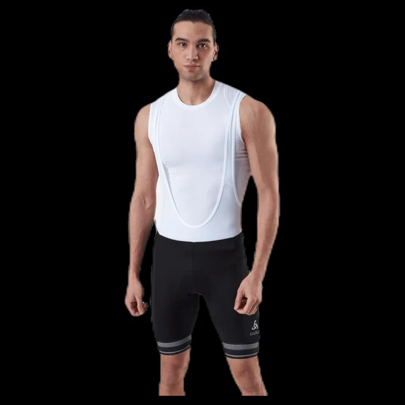 Odlo Fujin Tights Short Suspenders Bib White/Black Vit och Svart Best