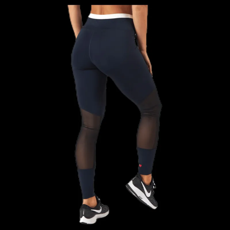 Hot Tommy Hilfiger Sport Full Length Mesh InsertLegging Blue/Red Blå och Röd