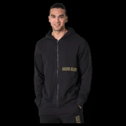 Clearance Calvin Klein Full Zip Hooded Jacket Black Svart