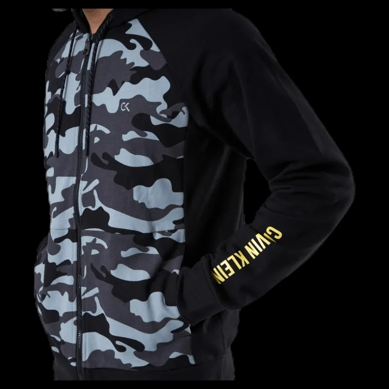 Calvin Klein Full Zip Hooded Jacket Patterned/Black Mönstrad och Svart Best