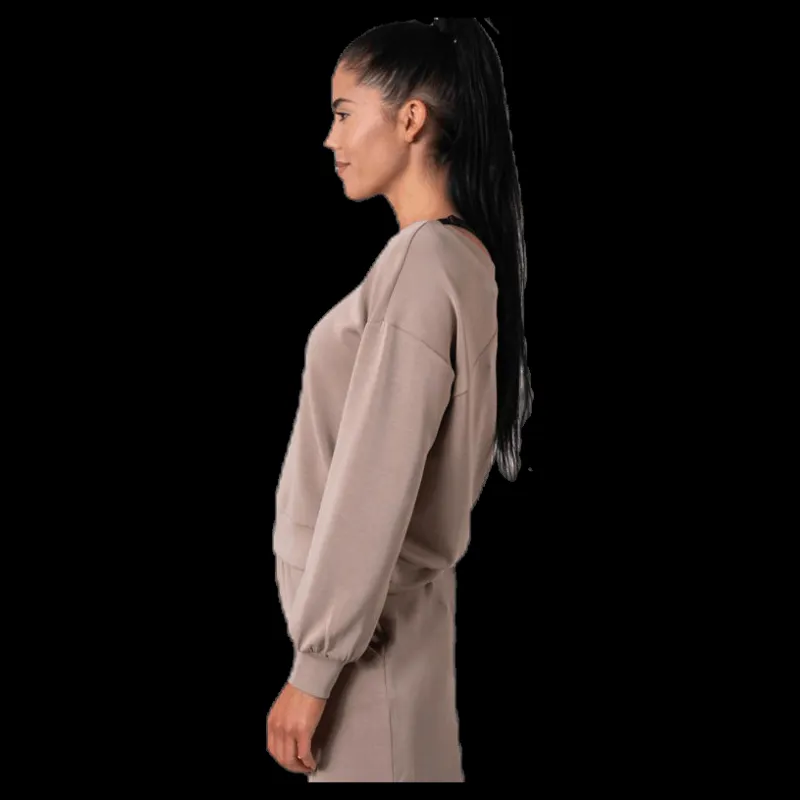 Clearance Only Gaia L/S V-Neck Top Swt White Vit