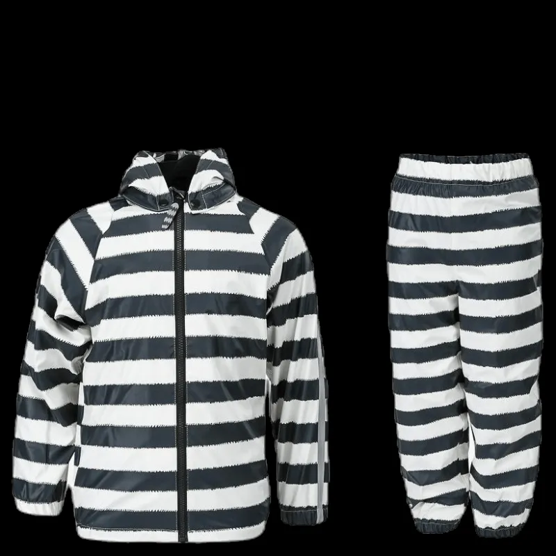 Racoon Gary Fleece Rain Set White/Black Vit och Svart Best
