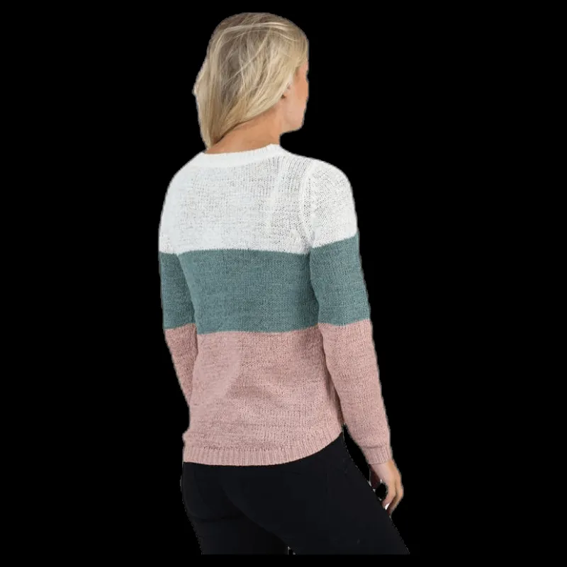 Only Geena L/S Block Pullover Knt White Vit Hot