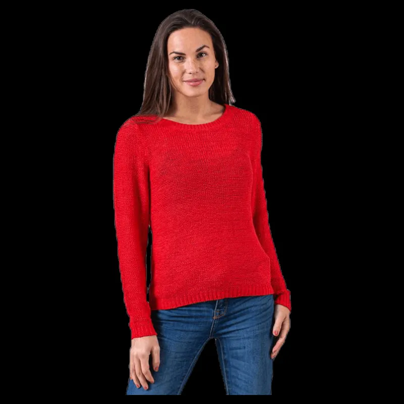 Only Geena Xo L/S Pullover Knt Red Röd Outlet