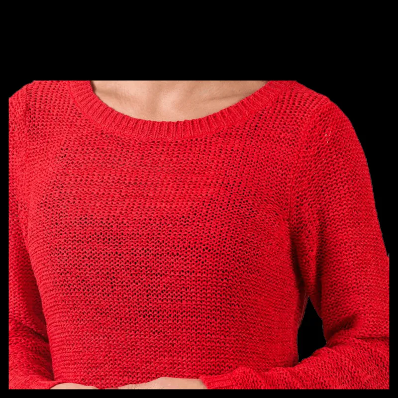 Only Geena Xo L/S Pullover Knt Red Röd Outlet