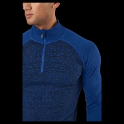Bula Geo Merino Wool Halfzip Lapis Blå Discount
