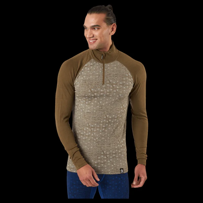 Bula Geo Merino Wool Halfzip Moss Beige