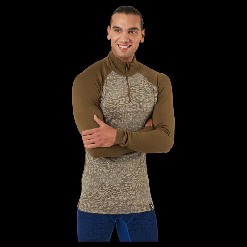 Bula Geo Merino Wool Halfzip Moss Beige