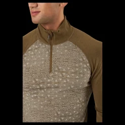 Bula Geo Merino Wool Halfzip Moss Beige