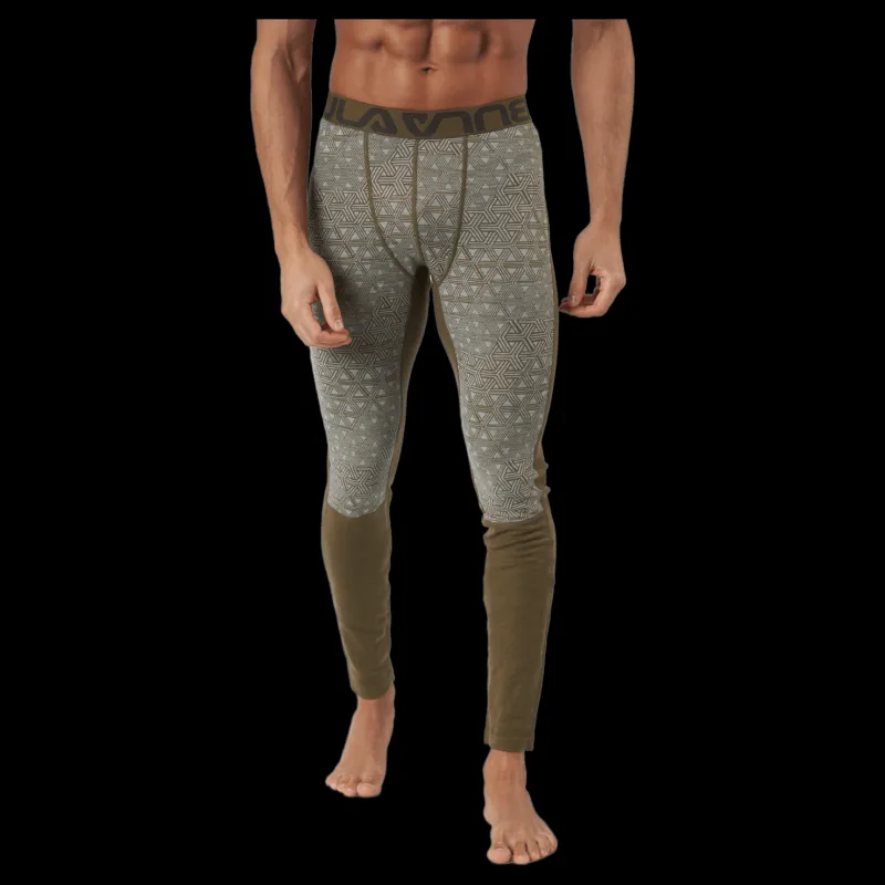 Best Bula Geo Merino Wool Pants Moss Grå