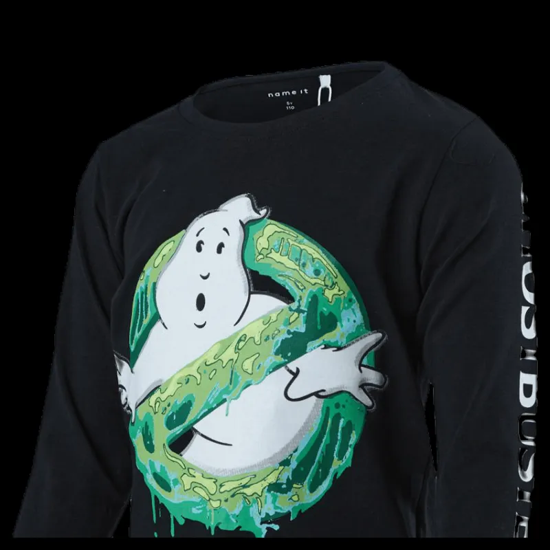 Clearance Name It Ghostbusters Villi Ls Top Black Svart