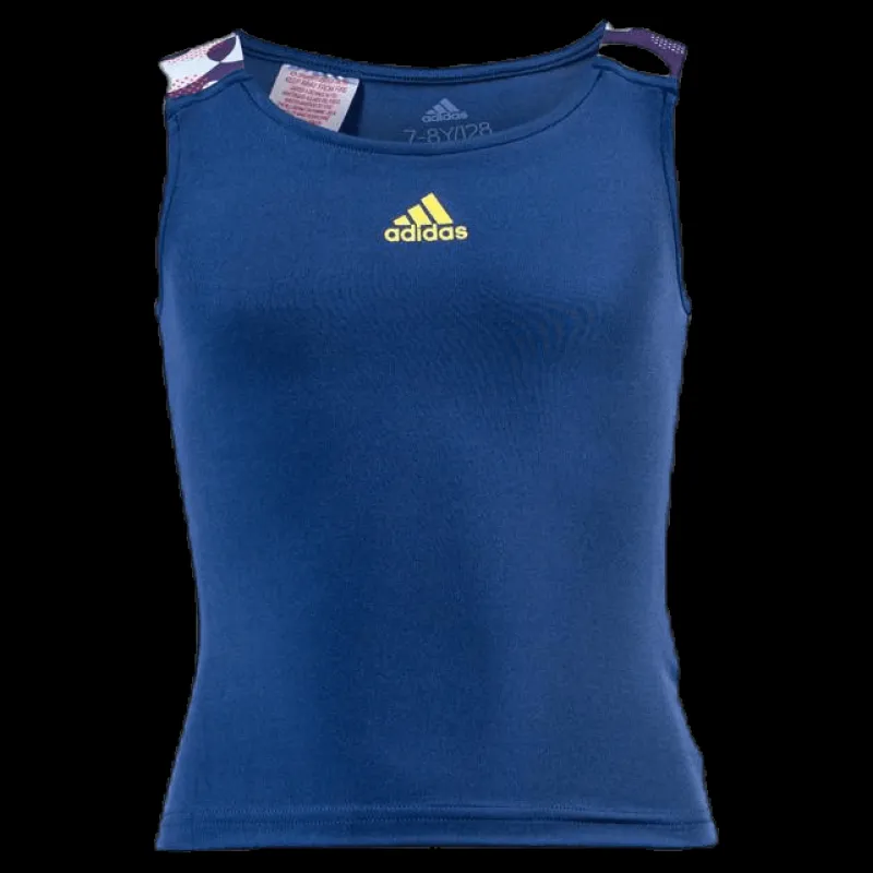 Sale adidas Girl Keyhole Tank Blue Blå