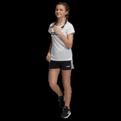 adidas Girls 3 Stripe Shorts White/Black Svart Hot