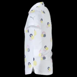 New Puma Golf Girls Blossom Polo White Vit