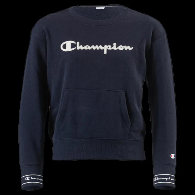 Outlet Champion Girls Crewneck Sweatshirt Blue Blå