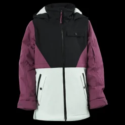 Best Burton Girls' Khione 2l Jacket True Black/vivid Viola/jewel G Svart