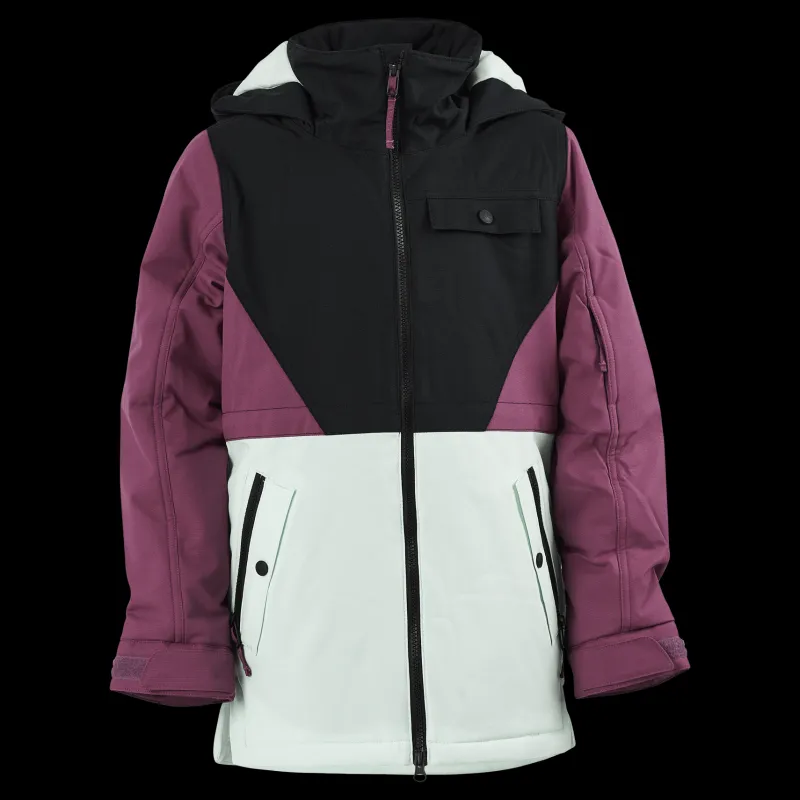 Best Burton Girls' Khione 2l Jacket True Black/vivid Viola/jewel G Svart