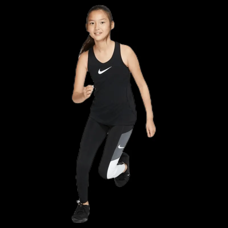 New Nike Girls Trophy Tight Black Svart