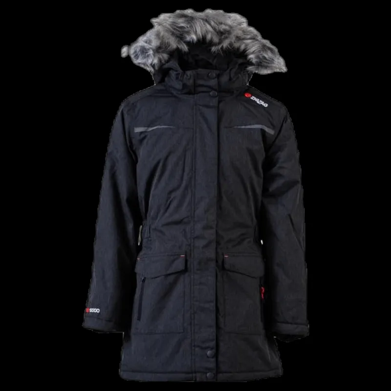 ZigZag Gitte Girl Melange Parka W-PRO 10000 Grey Grå New