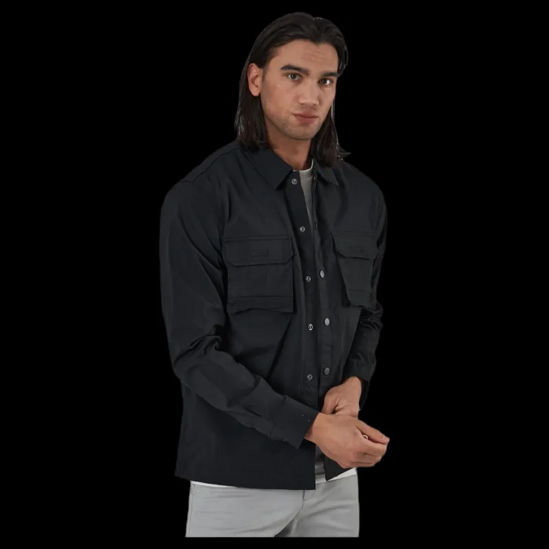 Outlet Jack & Jones Gordon Tripple Shirt Ls Black Svart