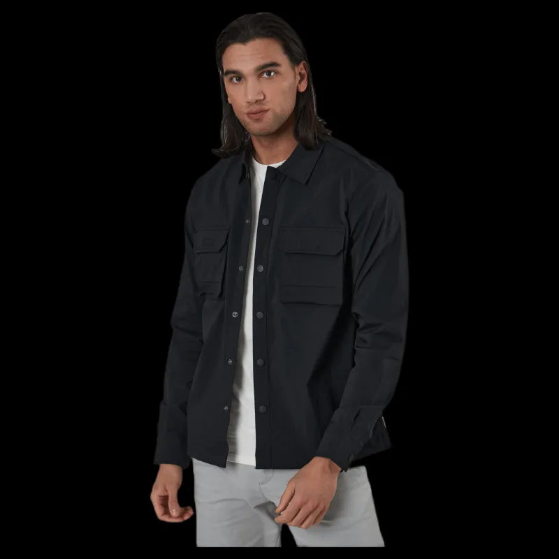 Outlet Jack & Jones Gordon Tripple Shirt Ls Black Svart