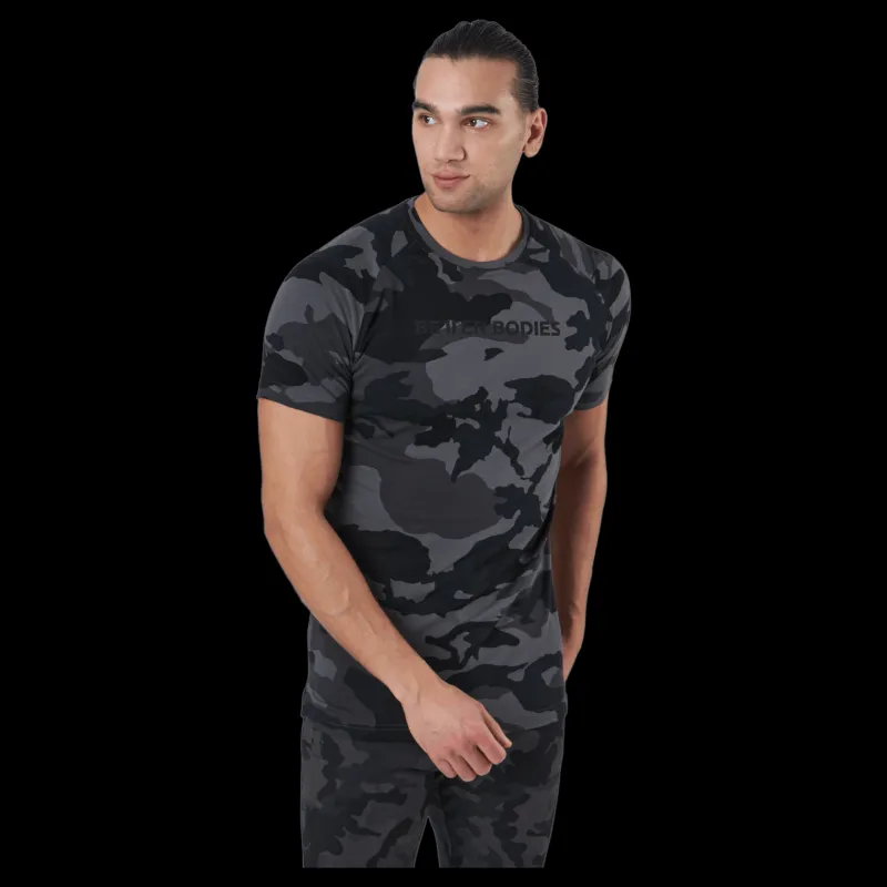 Better Bodies Gym Tapered Tee Dark Camo Svart Sale