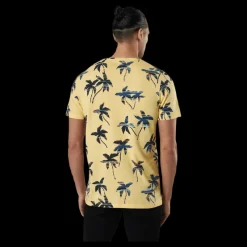 Sale Jack & Jones Hazy Aop Tee Ss Crew Neck Sahara Sun Gul