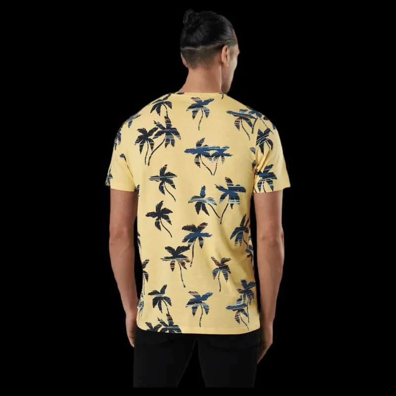 Sale Jack & Jones Hazy Aop Tee Ss Crew Neck Sahara Sun Gul