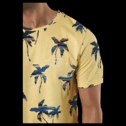 Sale Jack & Jones Hazy Aop Tee Ss Crew Neck Sahara Sun Gul