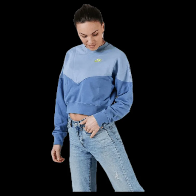 Nike Heritage Fleece Crew Blue Blå New