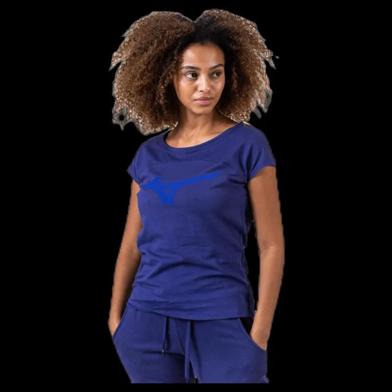 Mizuno Heritage Tee Purple Blå Outlet