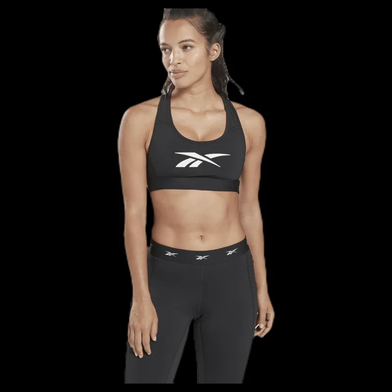 Discount Reebok Hero Racer Pad Bra Read Black Svart