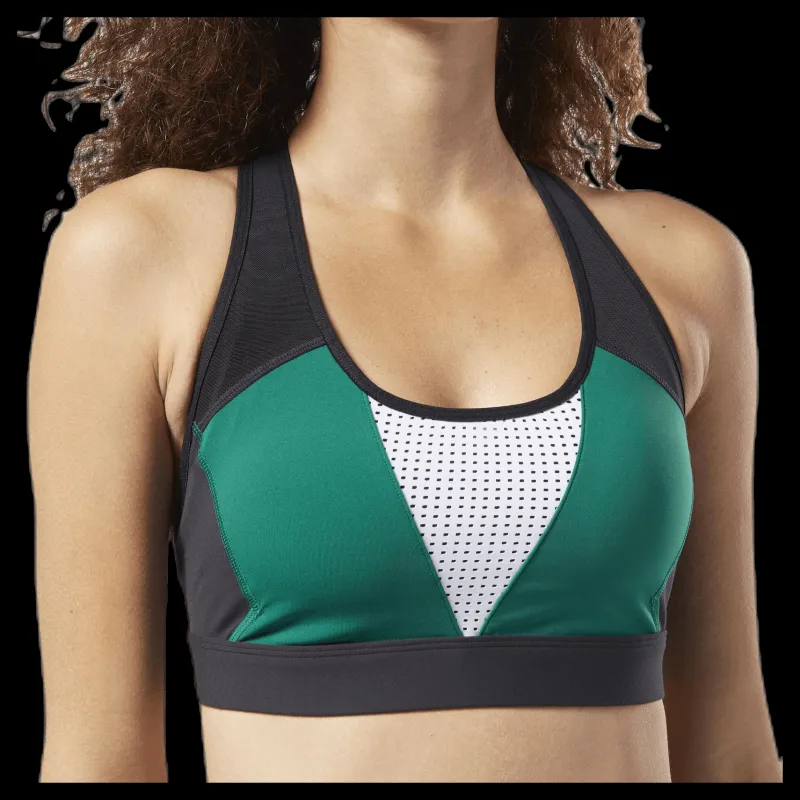 Reebok Hero Racer Padded Bra Green/Black Svart Sale