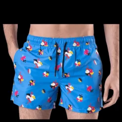 Happy Socks Hibiscus Swim Shorts Blue Blå Clearance