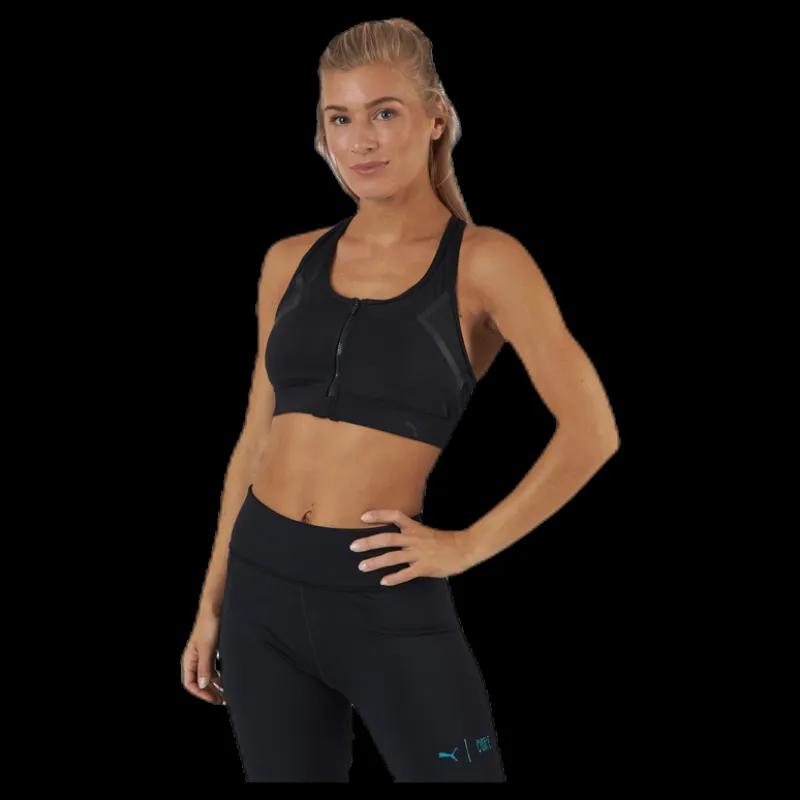 Online Puma High Impact Front Zip Bra Black Svart
