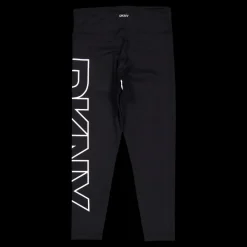 DKNY Sport High Waist 7/8 Exploded Logo L Black/ White Svart och Vit Discount