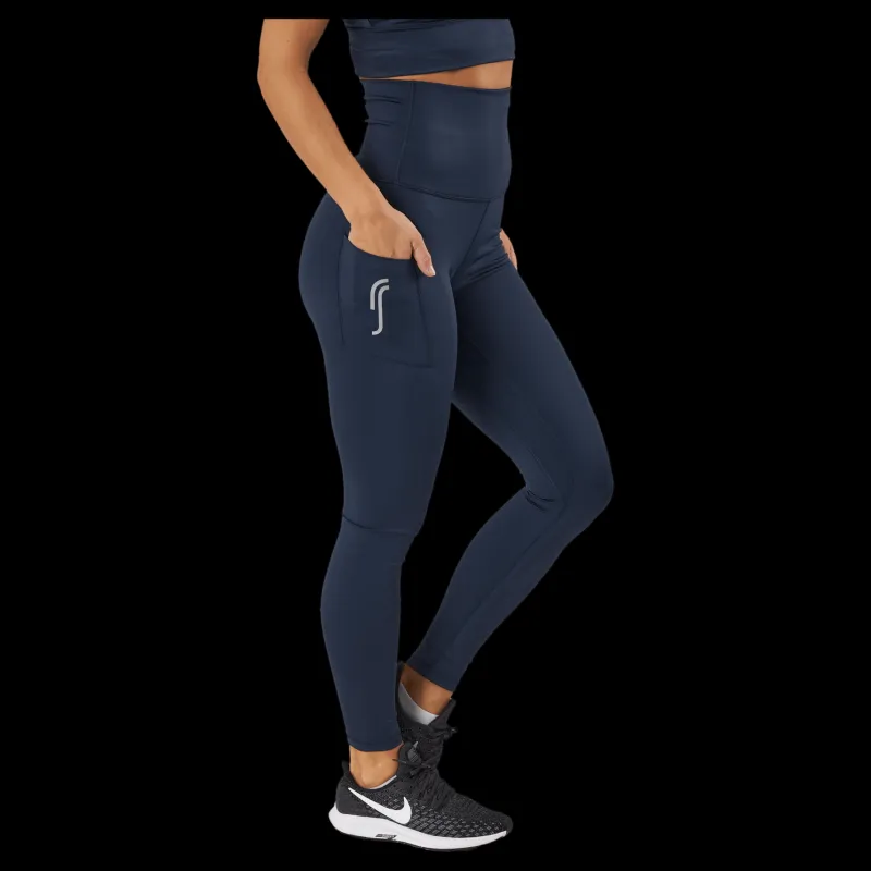 RS High Waist Tights - Side Pocke Dark Blue Blå