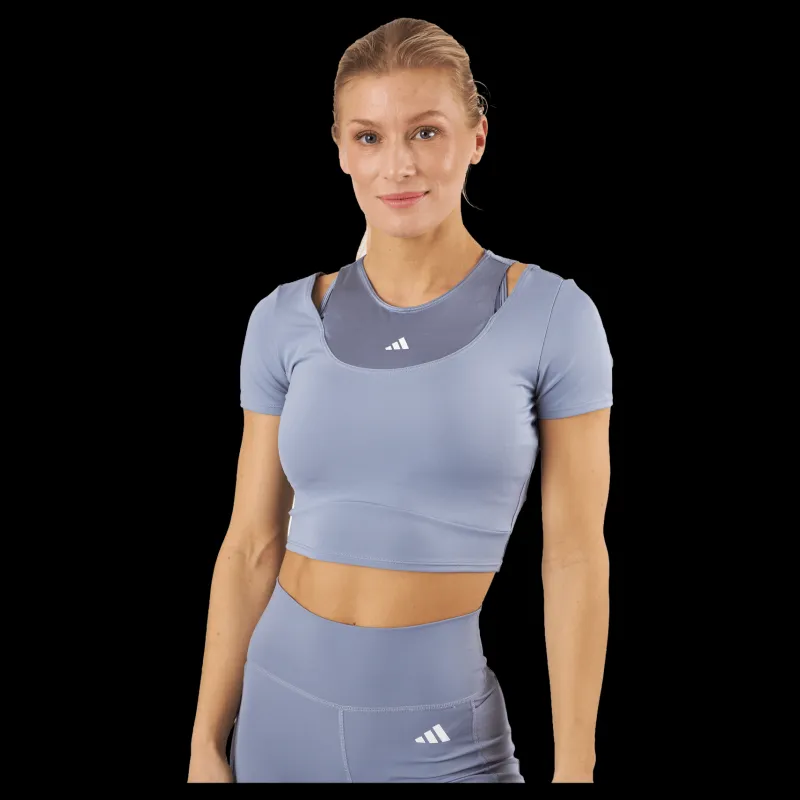 adidas HIIT AEROREADY Crop Training T-Shirt Silvio Blå Sale