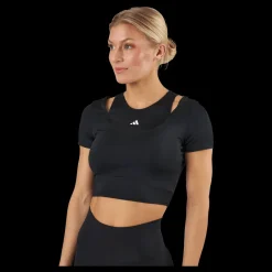 adidas HIIT AEROREADY Crop Training T-Shirt Black Svart New