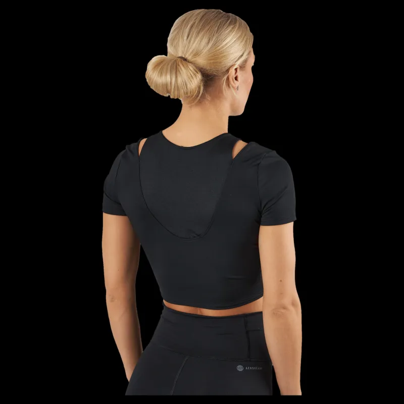 adidas HIIT AEROREADY Crop Training T-Shirt Black Svart New