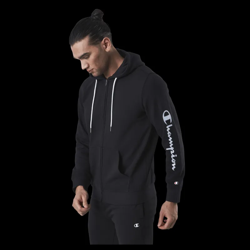 Champion Hooded Full Zip Sweatshirt Black Svart Best
