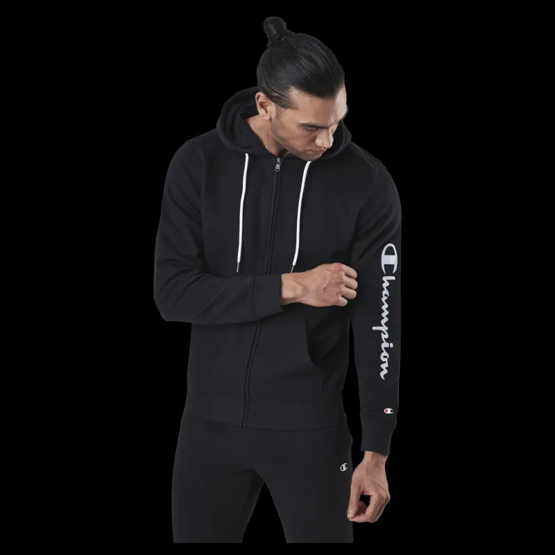 Champion Hooded Full Zip Sweatshirt Black Svart Best
